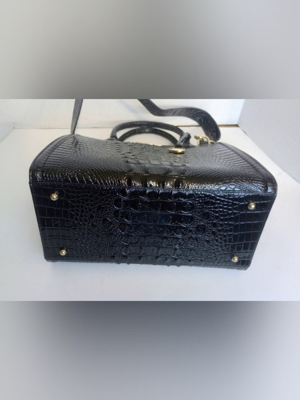 Brahmin Caroline Black Melbourne Satchel With Shoulder Strap - Picture 10 of 12